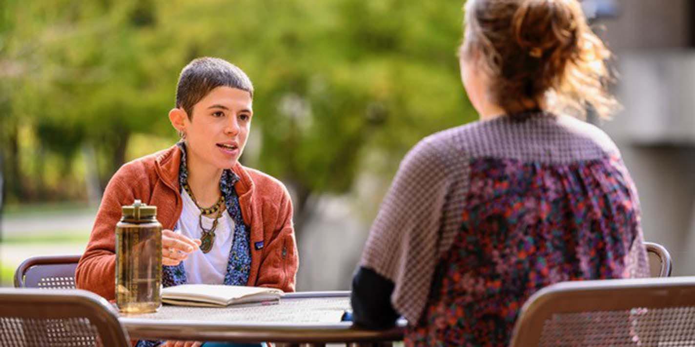 Students having a discussion