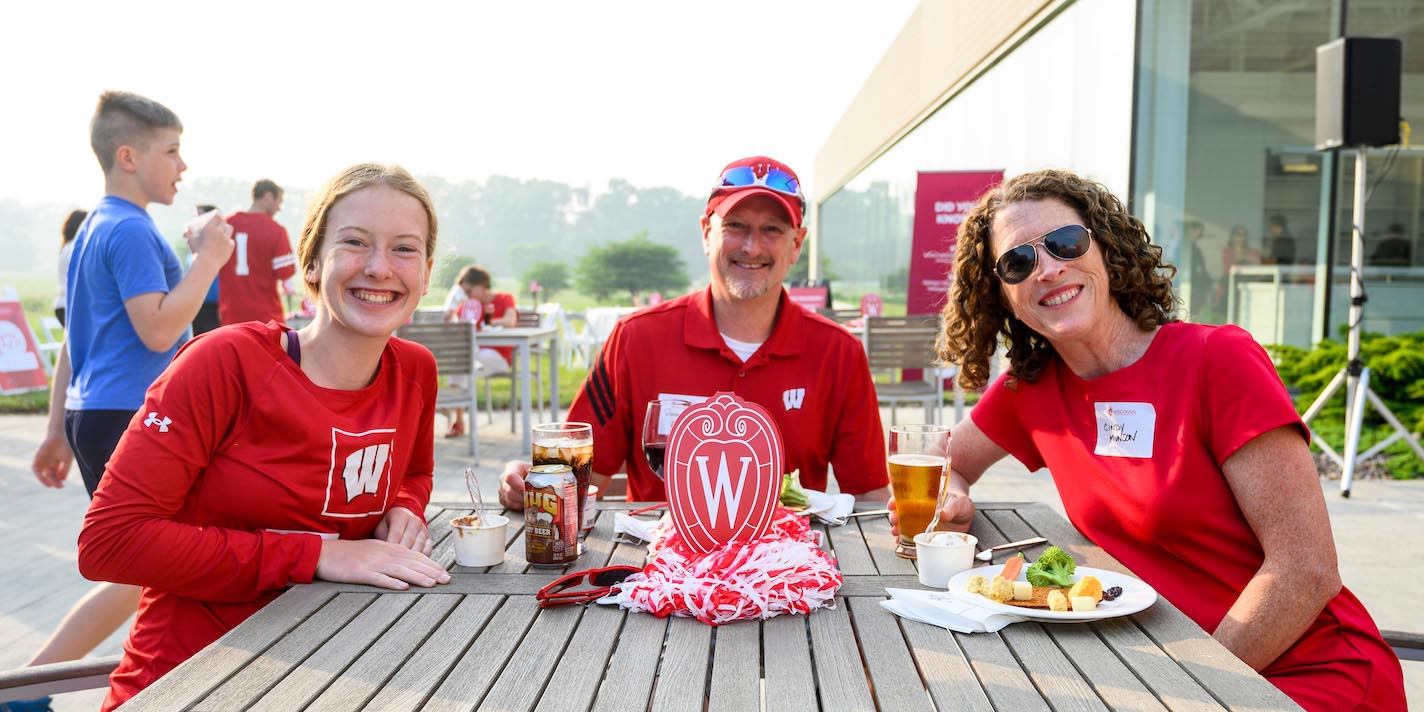 Badger parents enjoy a celebration