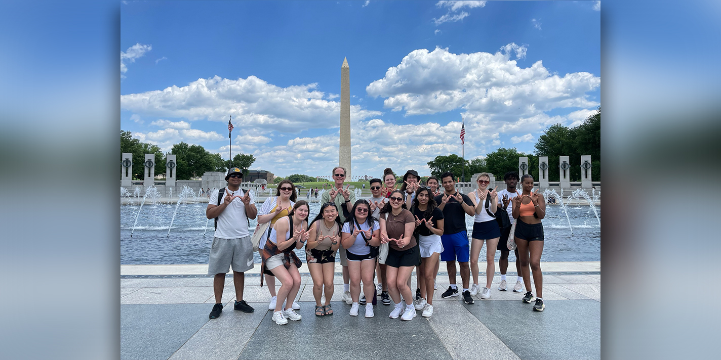 Students pose for a picture
