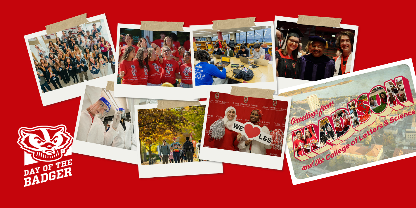 Collage of images pertaining to the College of Letters and Science