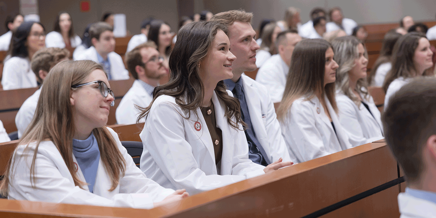 Pharmacy students at their white coat ceremony